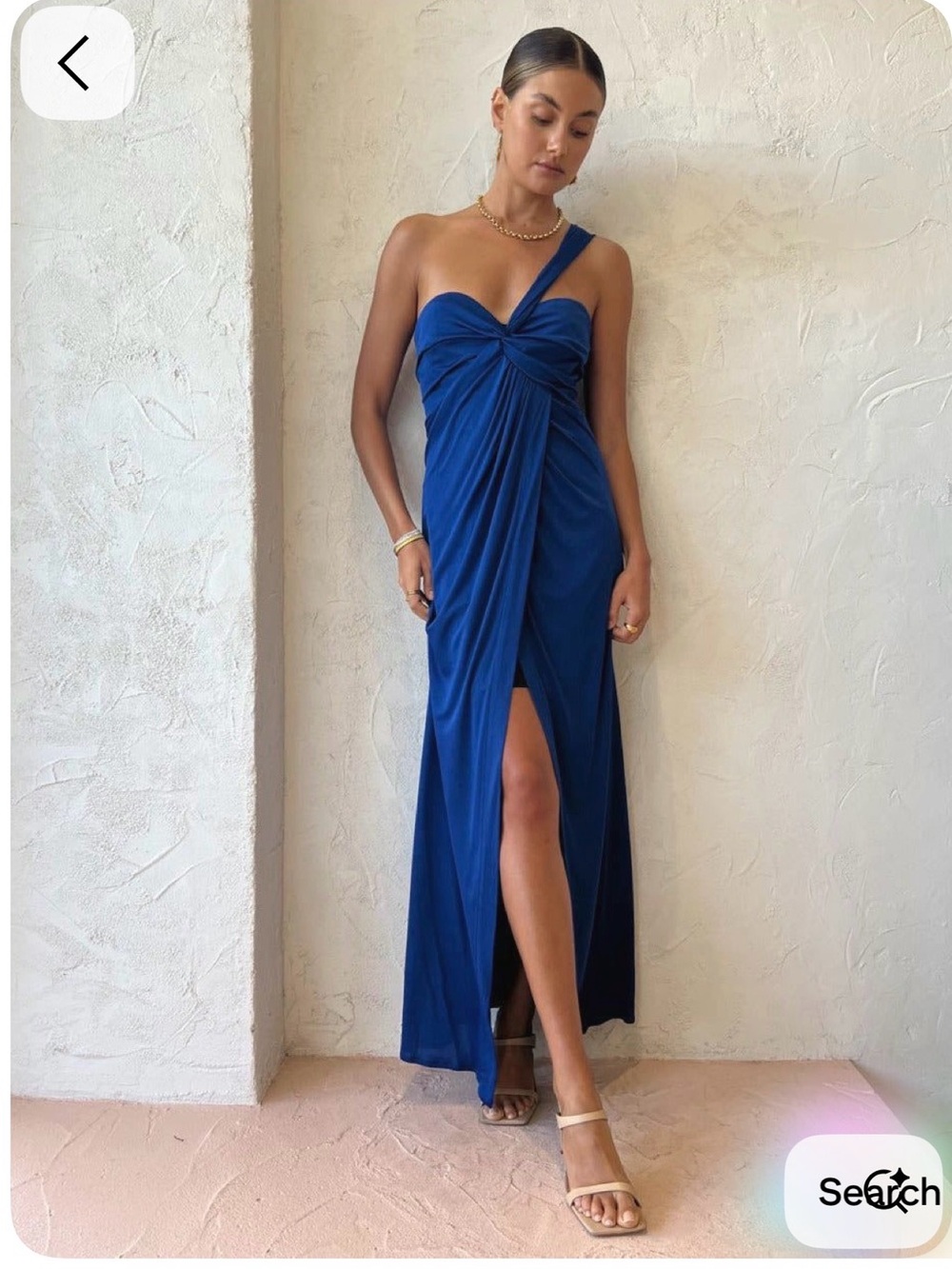 Manning Cartell Haute Pursuit One Shoulder Maxi Dress Cobalt Blue Size 4US